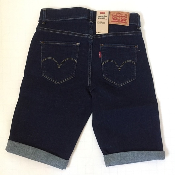 Levi's Mid Rise Denim Bermuda Jean Shorts  0/W25 - Picture 4 of 16